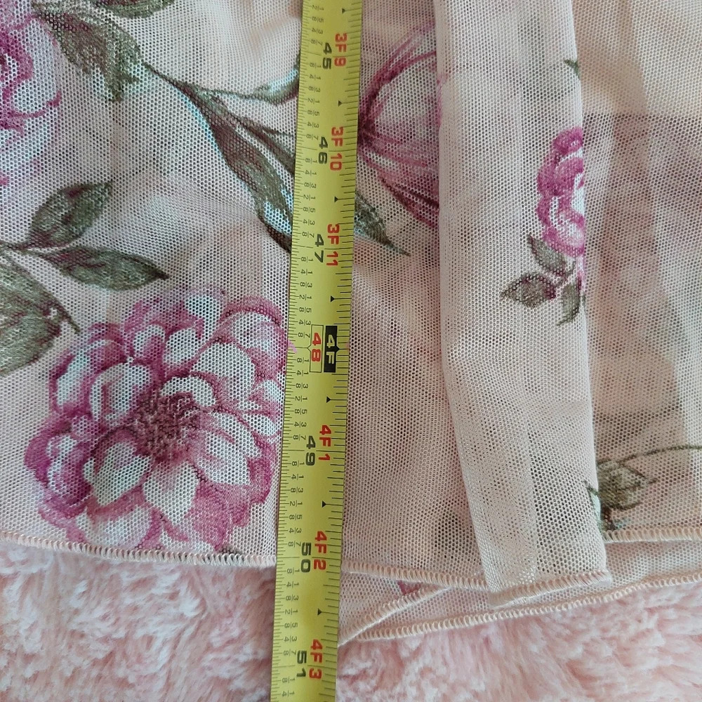 ALEXA B Nites Sheer Lined Pink Floral Maxi Dress Size‎ 4P - Picture 9 of 9